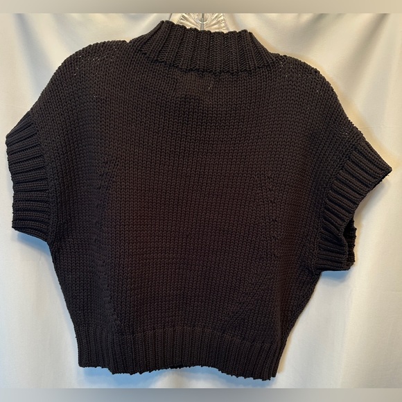 Anthropologie Maeve Size M The Pippa Mock-Neck Sweater Extended Shoulder Black - Picture 7 of 10